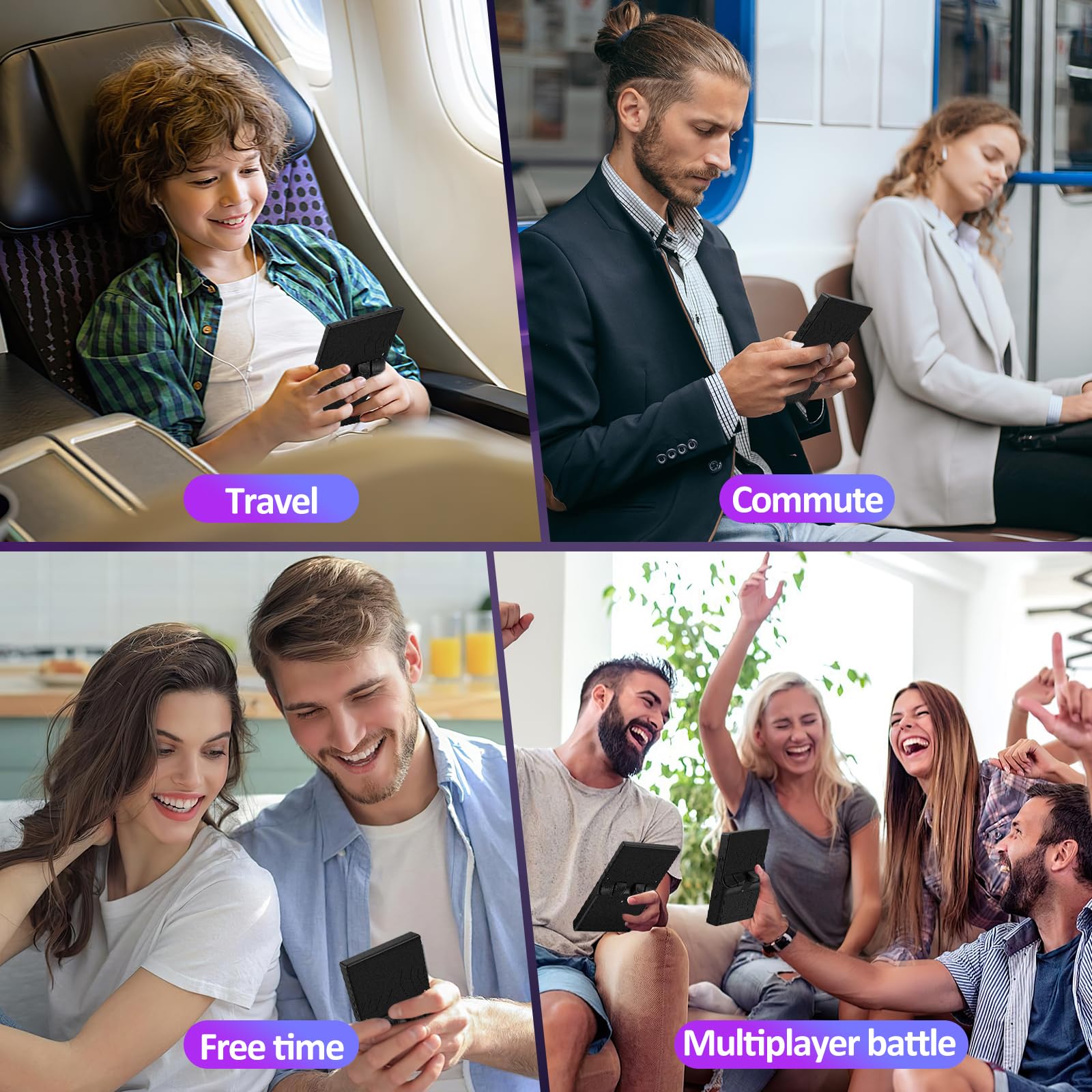 XF40V Retro Handheld Game Console, Retro Gaming Console 4.0'' IPS Screen Linux System Built-in 64G TF Card, Open Source Linux System, Preloaded 20000+ Classic Games, Portable Video Gaming (Black-64G)