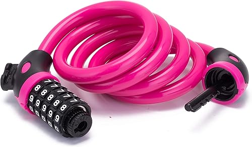 Miniatura 4 de Cadena de bloqueo de bicicleta para bicicleta, cerradura de combinación de 5 dígitos, núcleo de alambre de acero, cerradura de bicicleta de