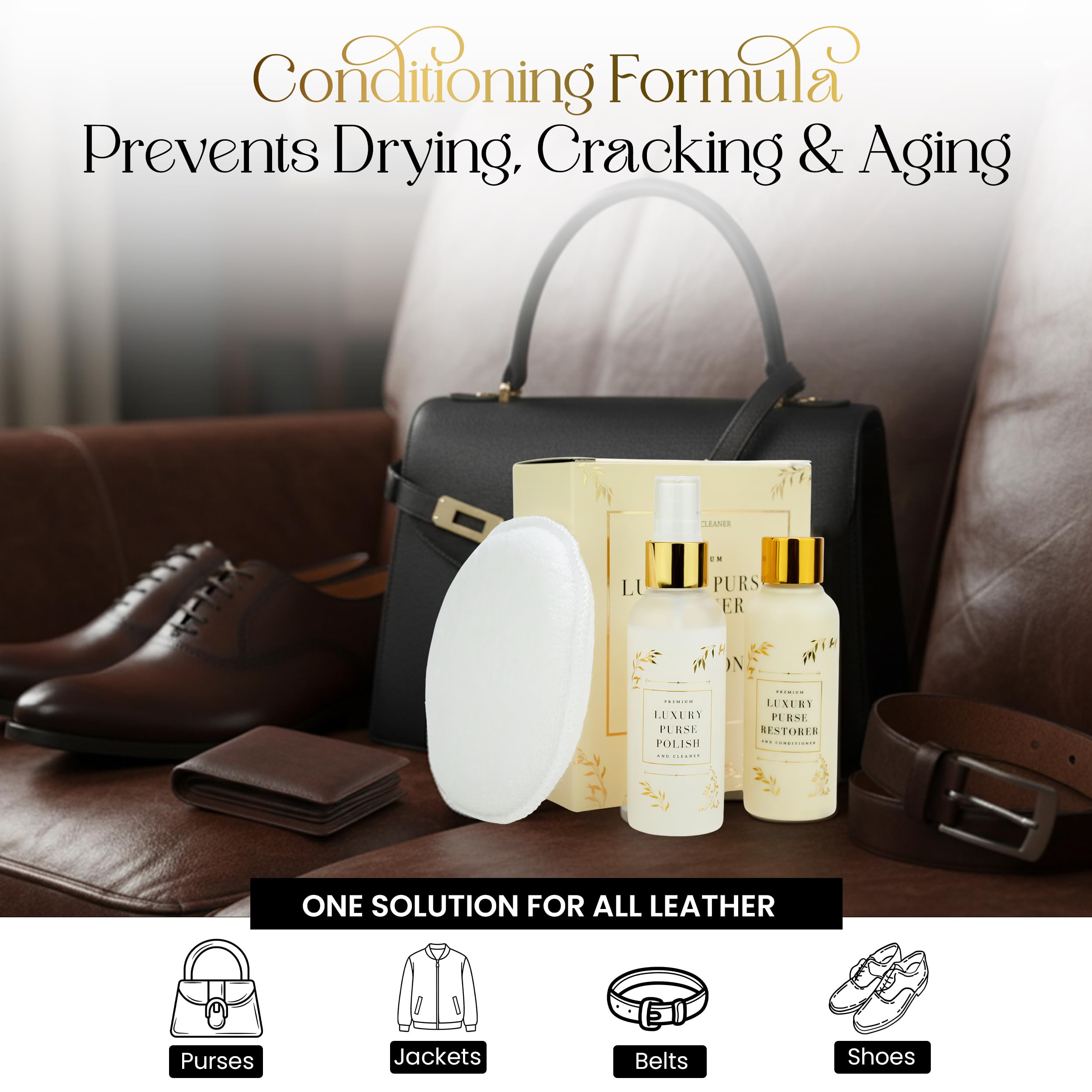 Limpiador y acondicionador de bolsos de cuero para bolsos, bolsos de diseño y bolsos de lujo, limpiador de cuero recomendado para bolsos y acondicionador de cuero para bolsos de mano por Combat