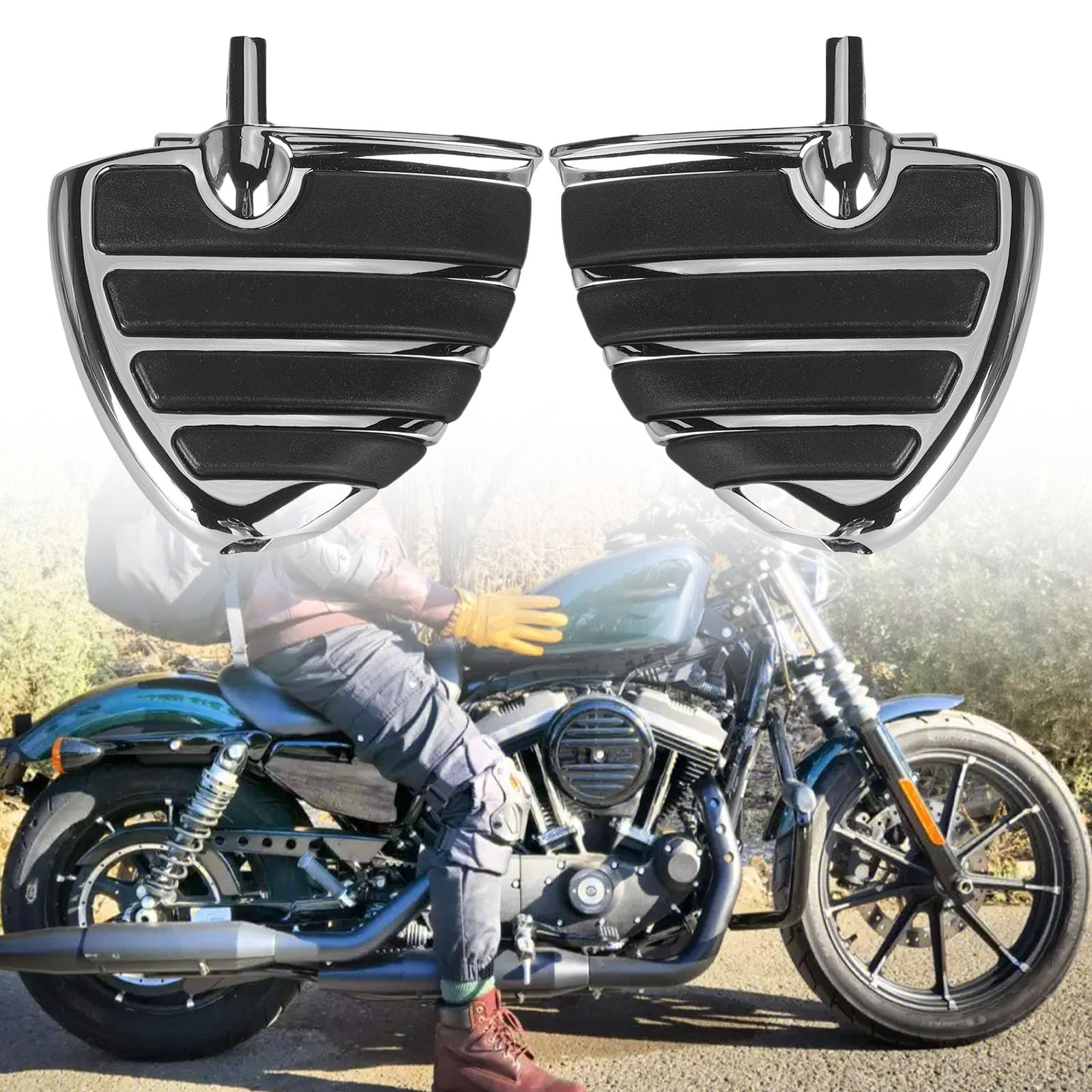 Pedane antivibrazioni per moto, impugnatura ergonomica in gomma, installazione rapida, in alluminio, per la maggior parte dei pedane per moto