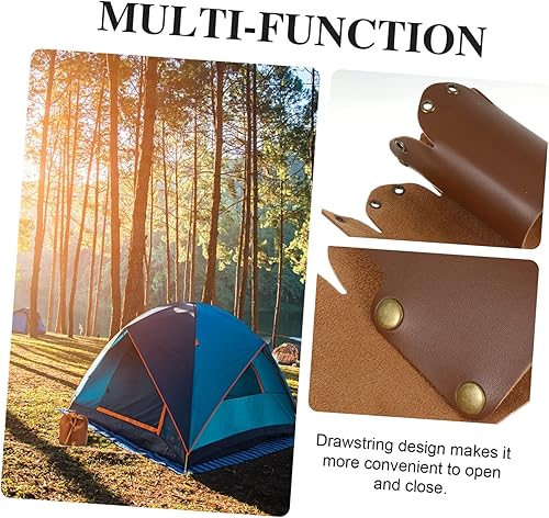 Miniatura 2 de MUSISALY Protector de tanque de gasolina de cuero, protector de cuero, estufas de campamento, tapas de latas de gas, tapa de bote, cilindro de