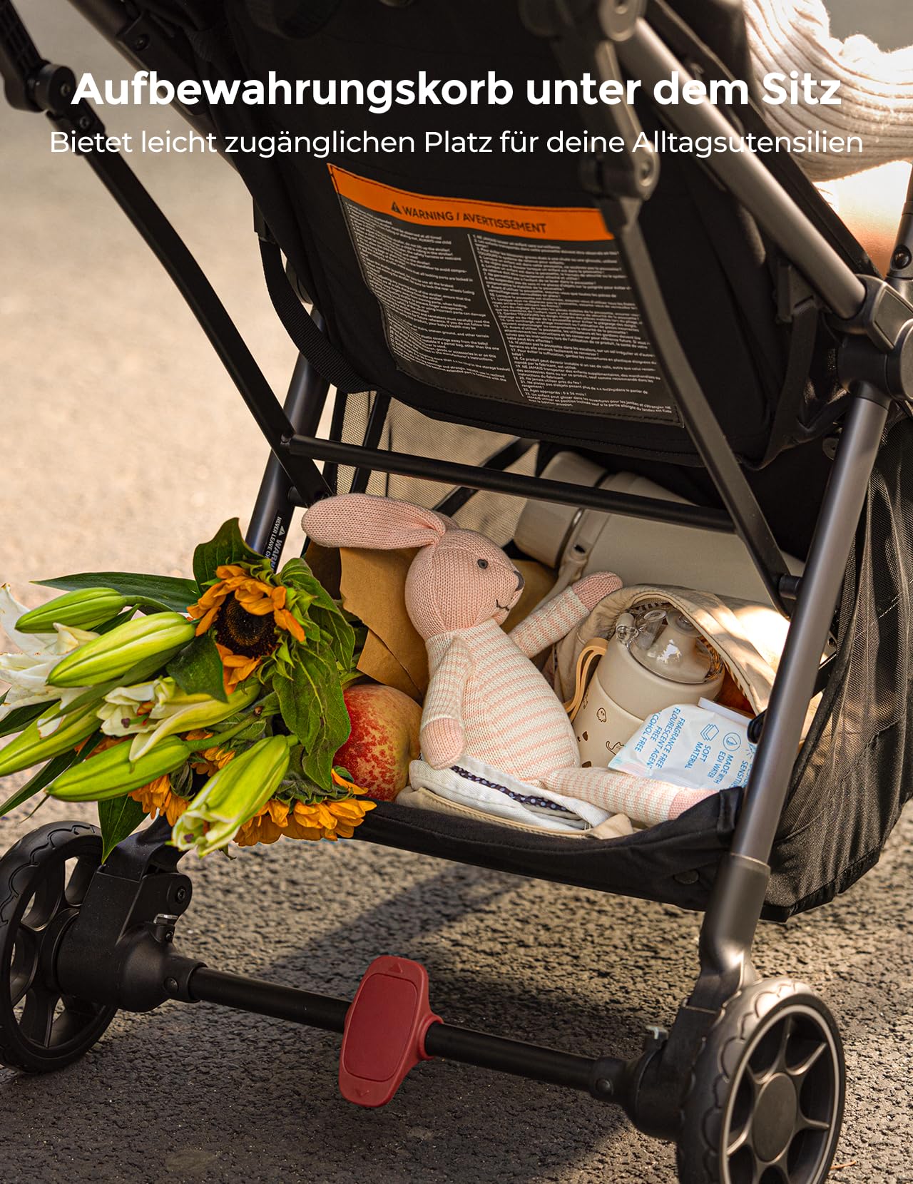Momcozy ClickGo Buggy klein zusammenklappbar als Flugzeug-Handgepäck, Einhand-Klappmechanismus, mit Liegefunktion, UV-Schutz 50+, XL-Korb bis 3 kg, Geeignet von 0–4 Jahren bis 22 kg, Schwarz