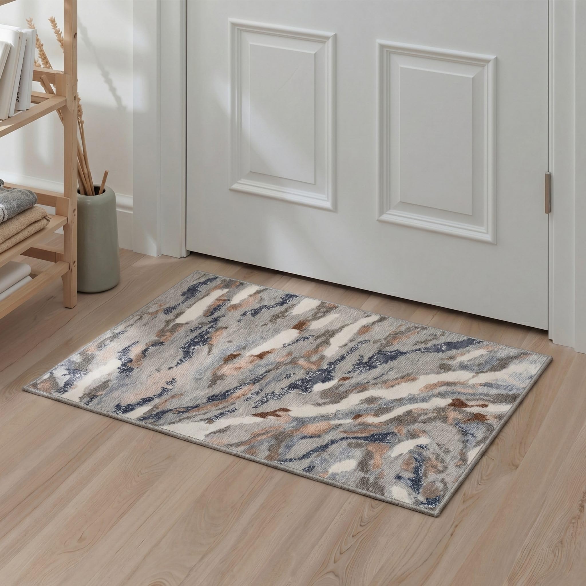 BEIMO 2x3 Area Rugs for Entryway, Warm Greige Washable Abstract Rug