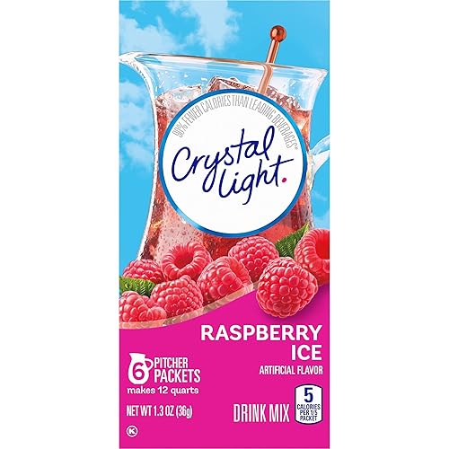 Miniatura 8 de Crystal Light - Mezcla de bebida en polvo sabor a frambuesa fría en sobres, baja en calorías y sin azúcar, 72 sobres para jarras
