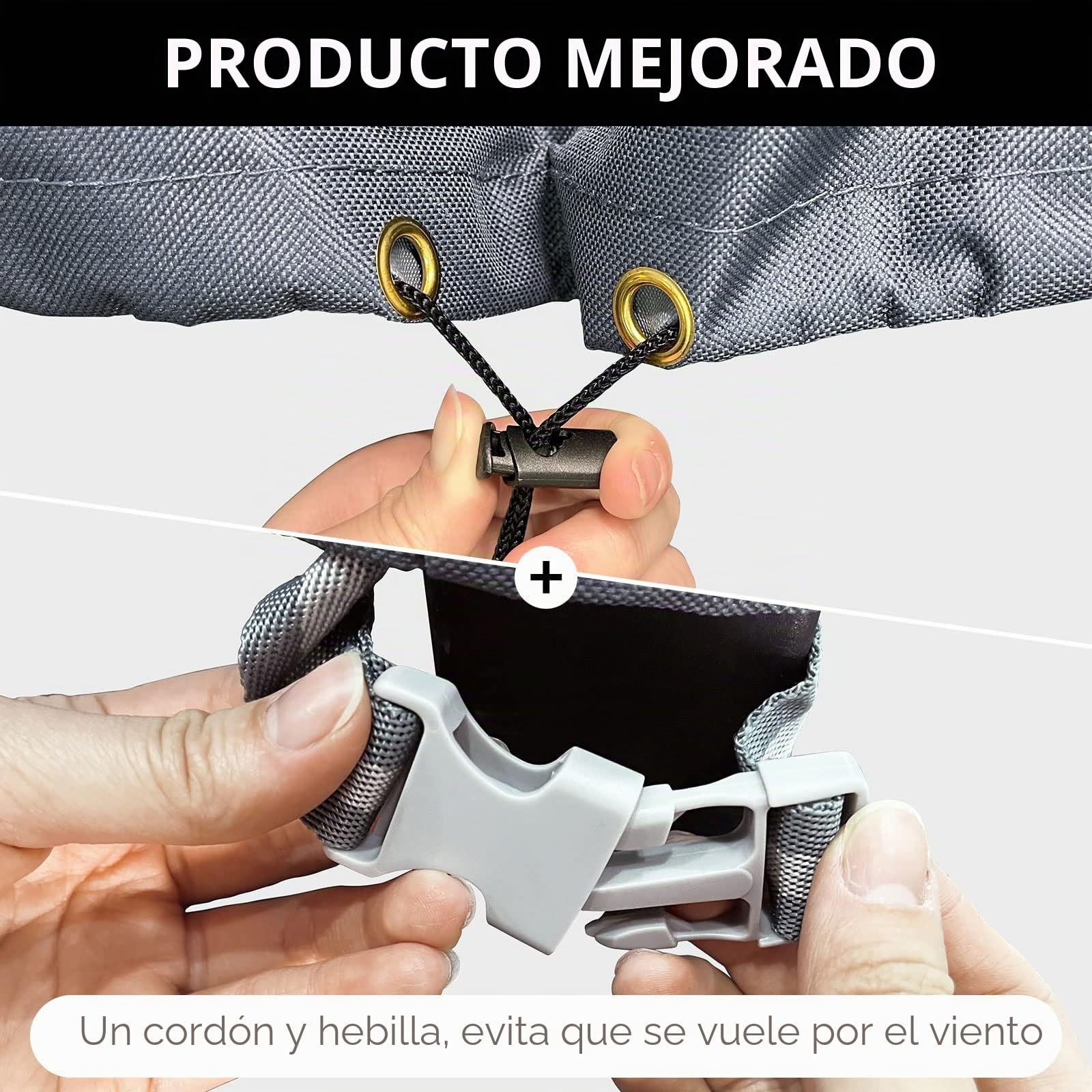 Juego de fundas rectangulares para muebles de jardín con ventilación de aire, tela Oxford 600D, resistente al agua, resistente al viento, 200 x 160 x 71 cm