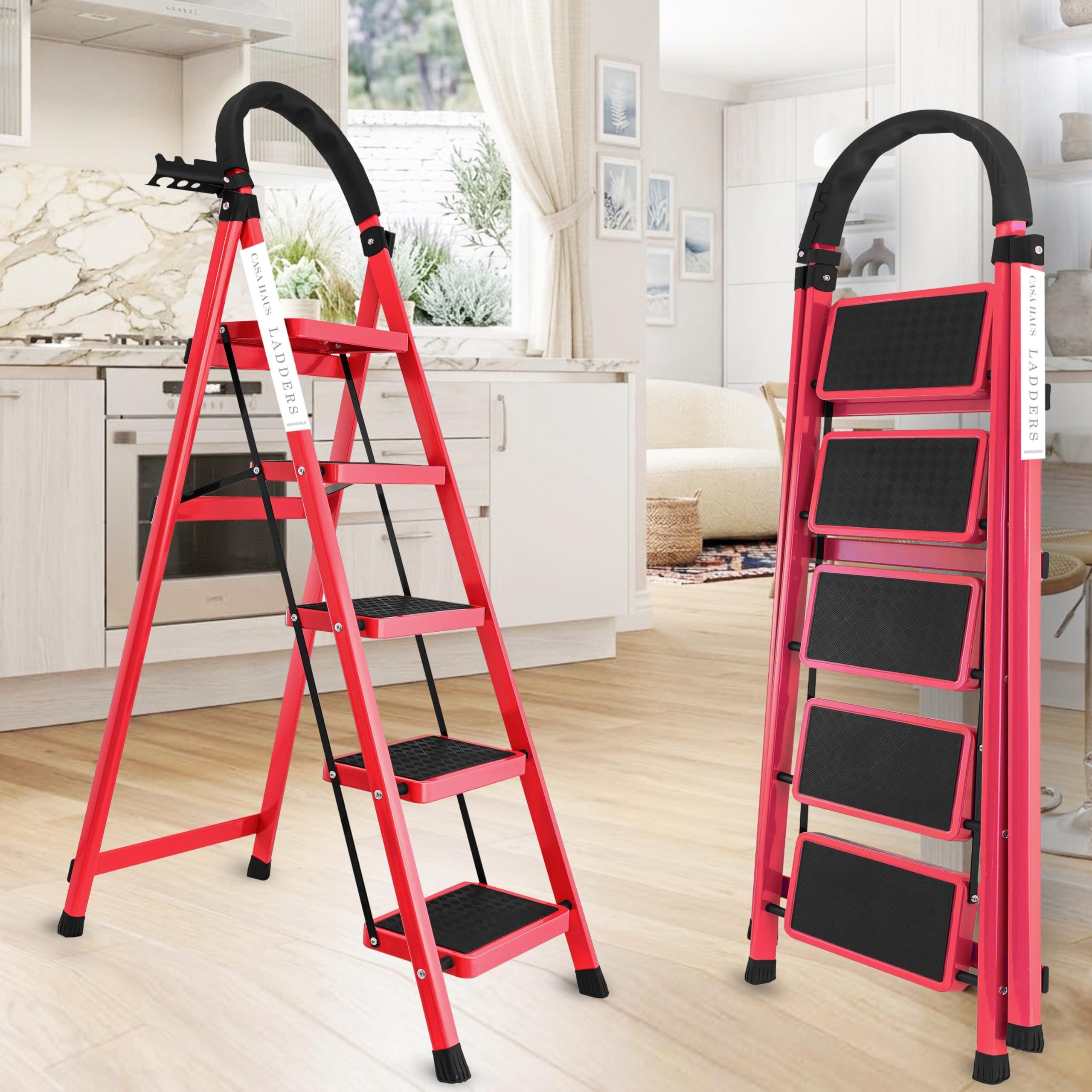 Casa Haus 6 Step Ladder - Heavy Duty & Foldable -21