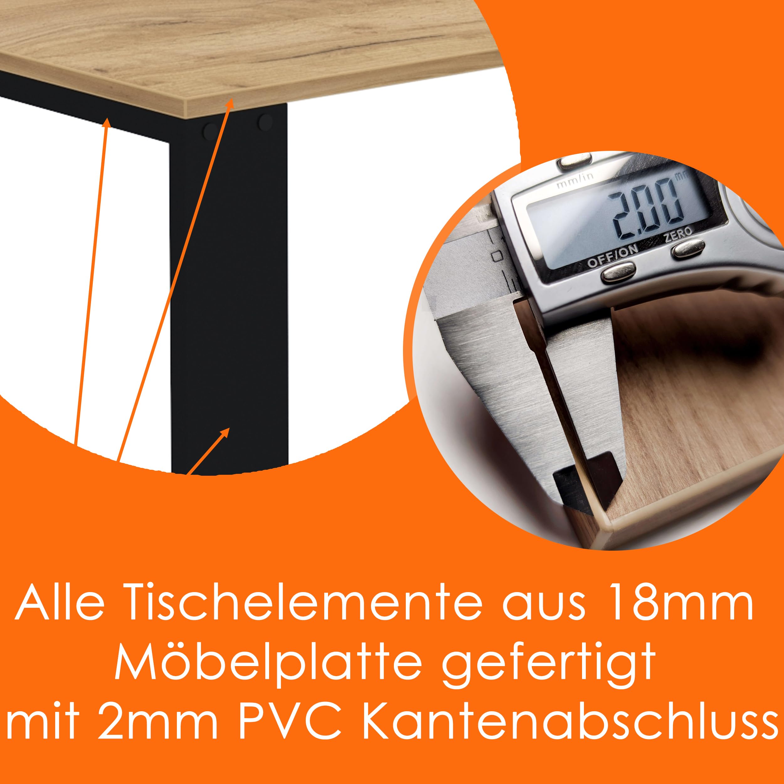 AKKE Table à Manger Table de Cuisine Artisanat doré 110x65cm