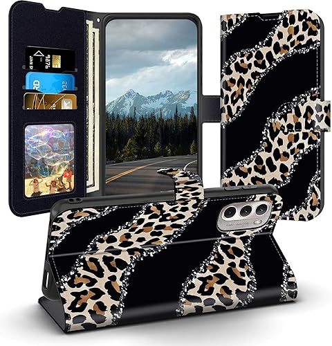 Miniatura 8 de Funda de piel para Motorola Moto G Stylus 2022 4G, con tarjetero y tarjetero con bloqueo RFID, función atril de TPU para Moto G Stylus 2022 4G,