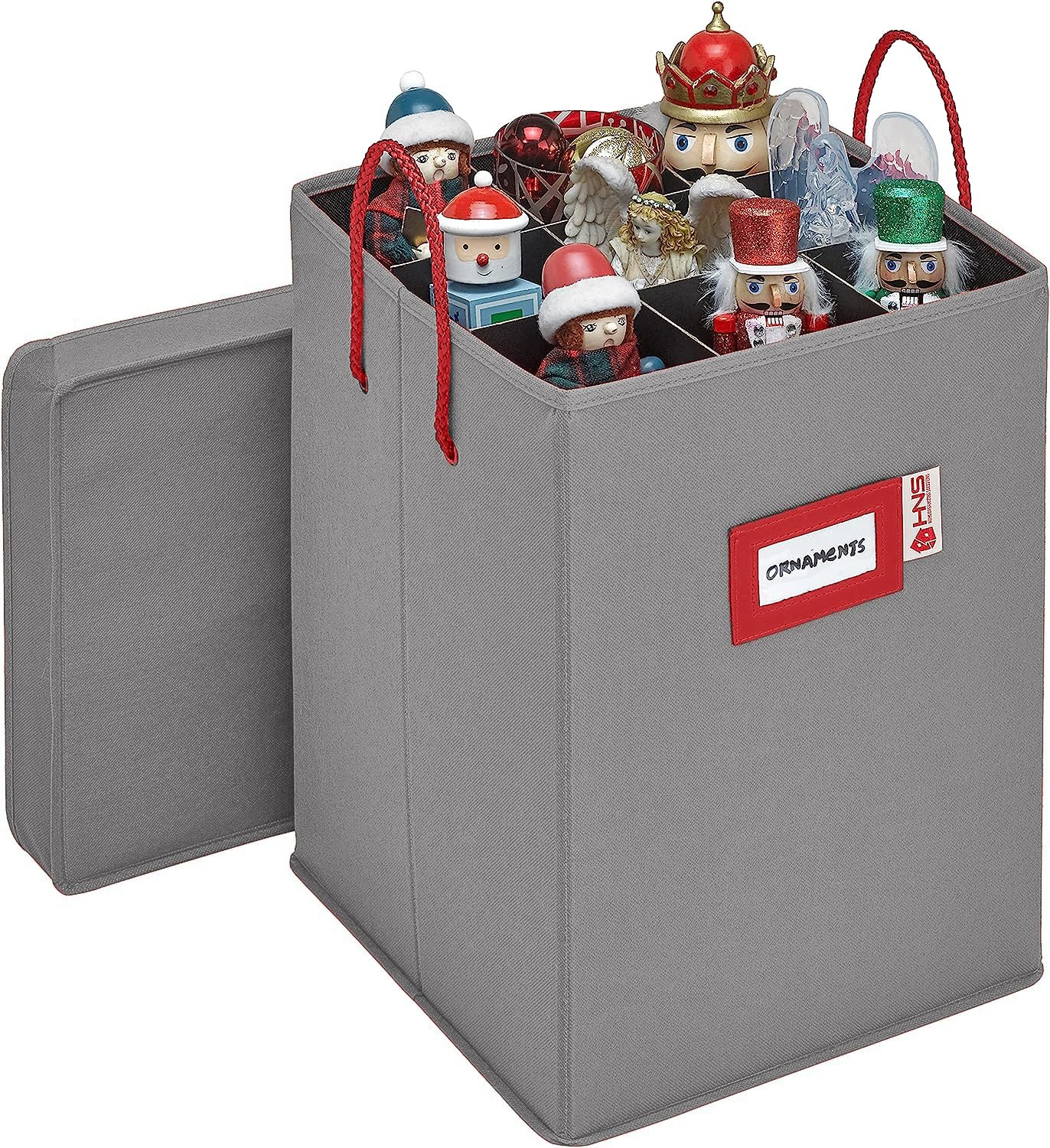 2x Aufbewahrungsbox Für Weihnachtsfiguren Bis 40,6 Cm | Transparent, Mit Trennwänden | Nussknacker, Weihnachtsmänner