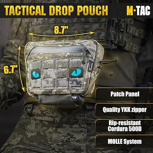 Miniatura 2 de M-Tac Elite Dangler - Bolsa grande para colgar  Bolsa táctica desplegable con gancho y bucle  Bolsa de transporte para herramientas de descarga Kit