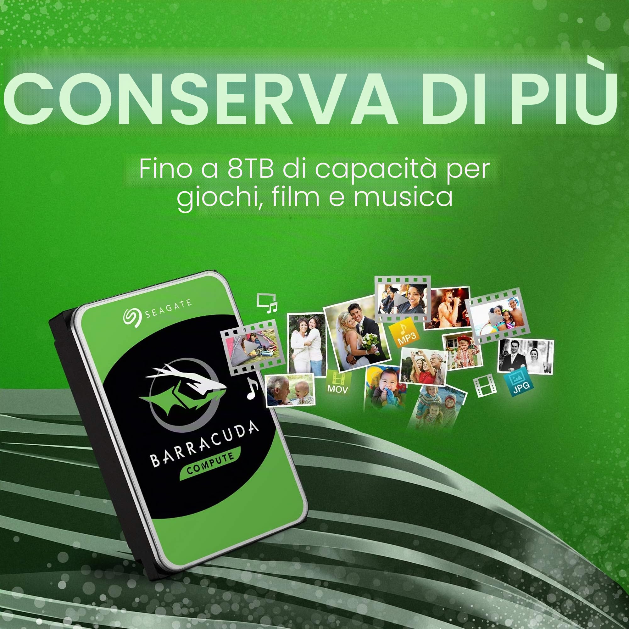 Seagate Disco rigido interno Barracuda SATA da 6 GB/s, 256 MB di cache da 3,5" (ST8000DM004) (rinnovato) Disco rigido meccanico da 8 TB