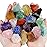 QINJIEJIE Assorted Raw Crystals 10 Colors Healing Crystal Rocks Stones 1 Bulk Large Gemstones for Tumbling, Cabbing, Fountain Rocks, Decoration, Polishing, Handmade, Wicca Reiki Rough Quartz