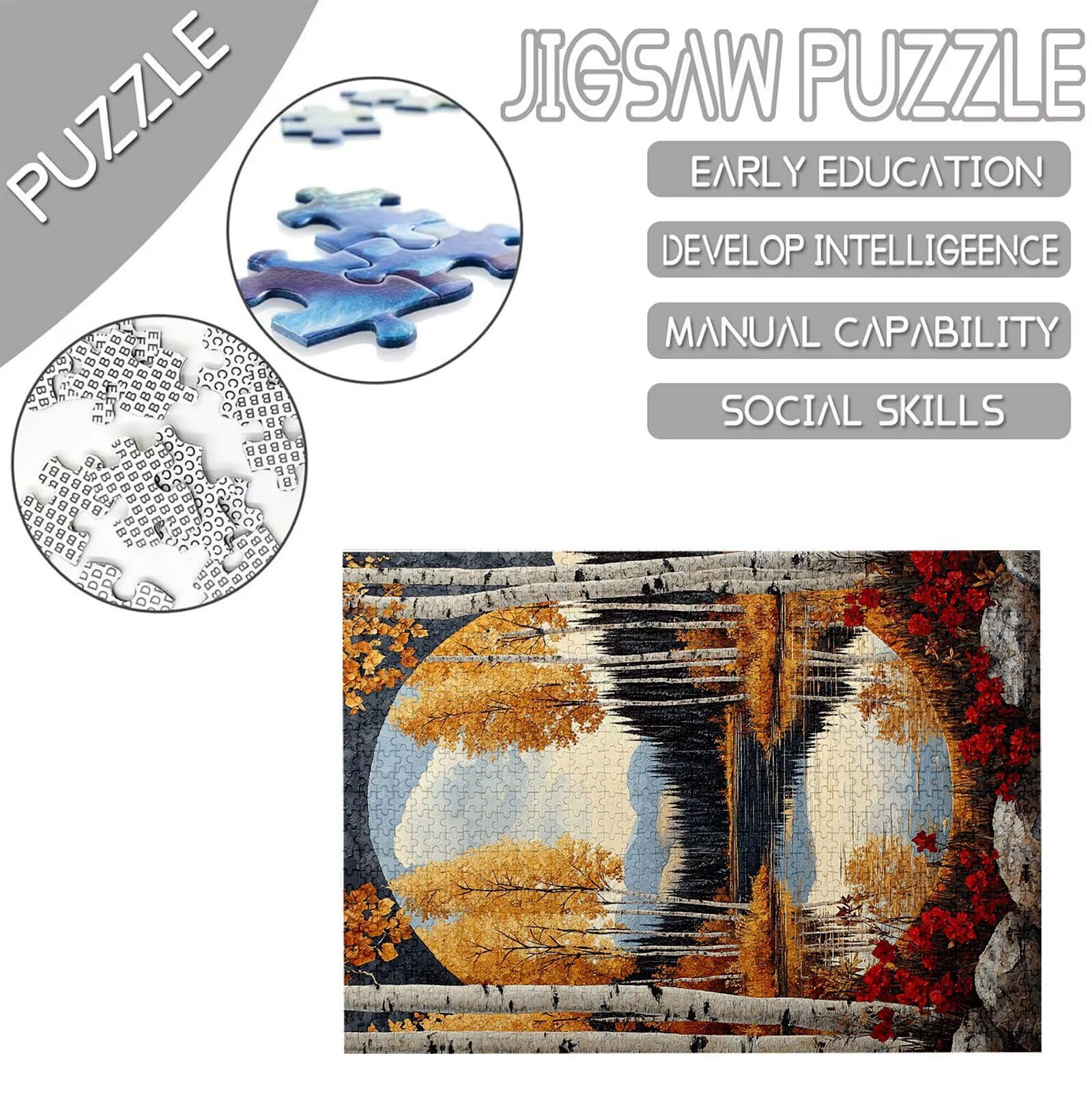 Las Puzzle 1500 sztuk, 5D DIY abstrakcyjne puzzle 14 lat dorośli i początkujący, puzzle opakowanie prezentowe, gry relaksacyjne i inteligencja, wystrój pokoju na ścianę, 87 x 57 cm, model627