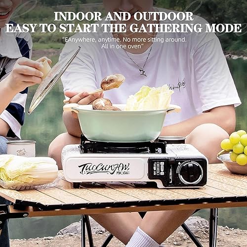 Miniatura 6 de Estufa portátil de butano para campamento, salida de 3300 W, quemador portátil para emergencias, portón trasero, senderismo, artículos esenciales de