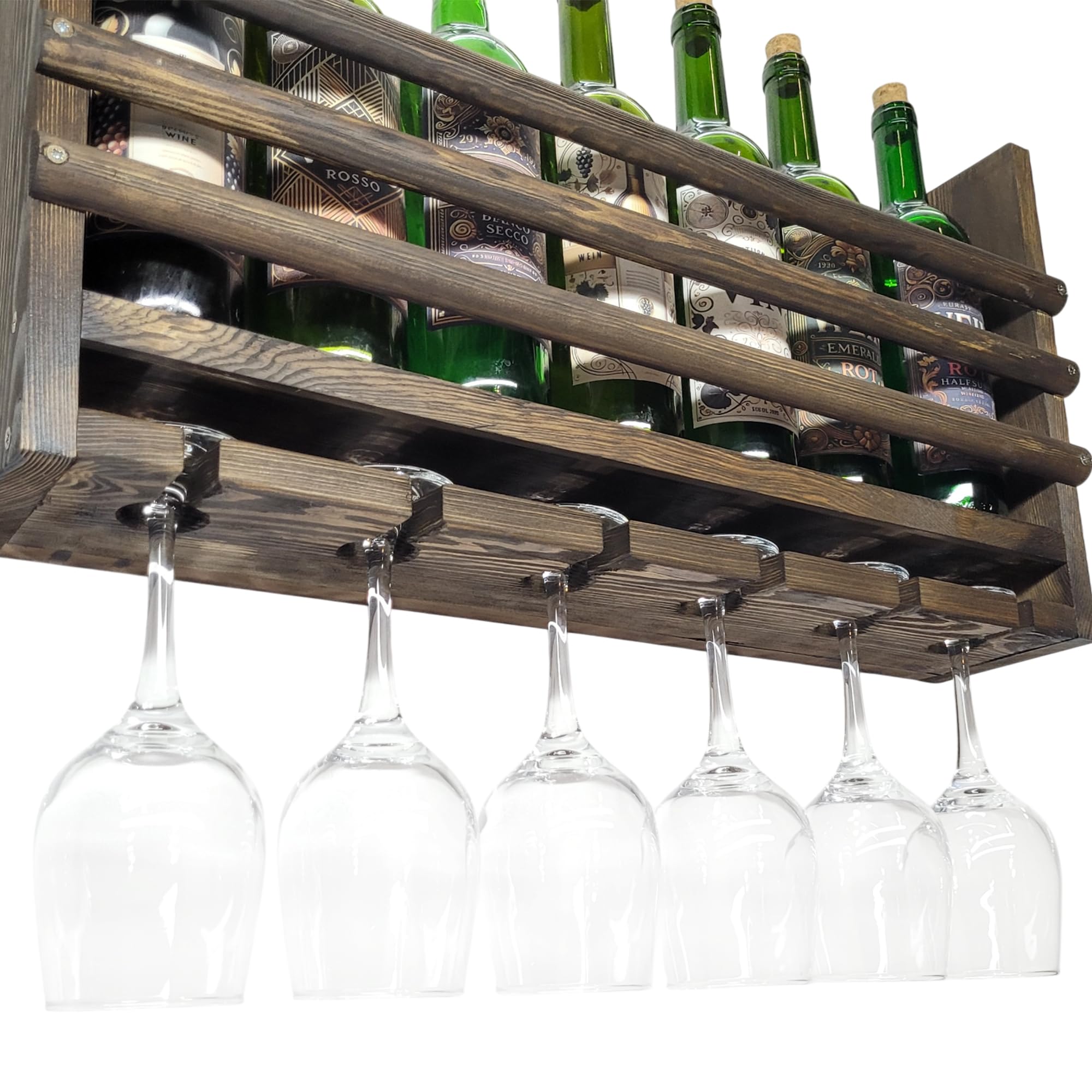 Porte-Bouteilles Mural pour vin et Whisky, 3 Barres, wenge