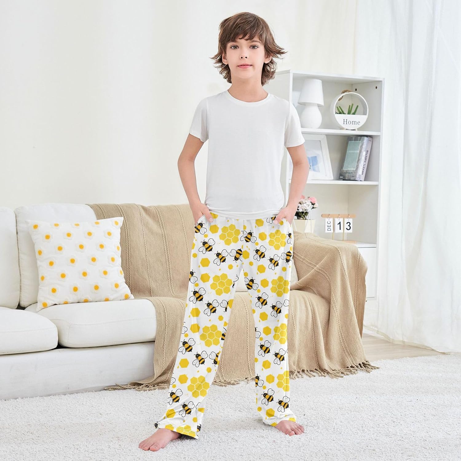 Pajama Pants Car Space Animals Pajama Bottoms Soft Pjs Elastic Waist Lounge Pants 6-14Y