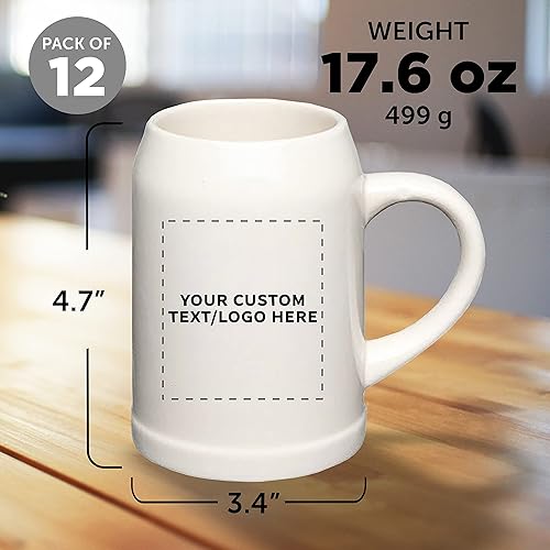 Miniatura 5 de Taza de cerámica personalizada de 10 onzas, juego de 12, paquete personalizado a granel, ideal para octubre, pub, restaurante y más, natural