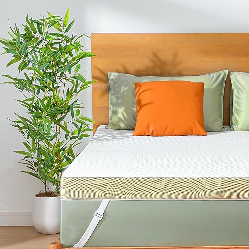 Marsail Cubrecolchón de espuma viscoelástica tamaño King, gel refrescante de 3 pulgadas con funda suave, certificado CertiPUR-US y Oeko-TEX, sofá,