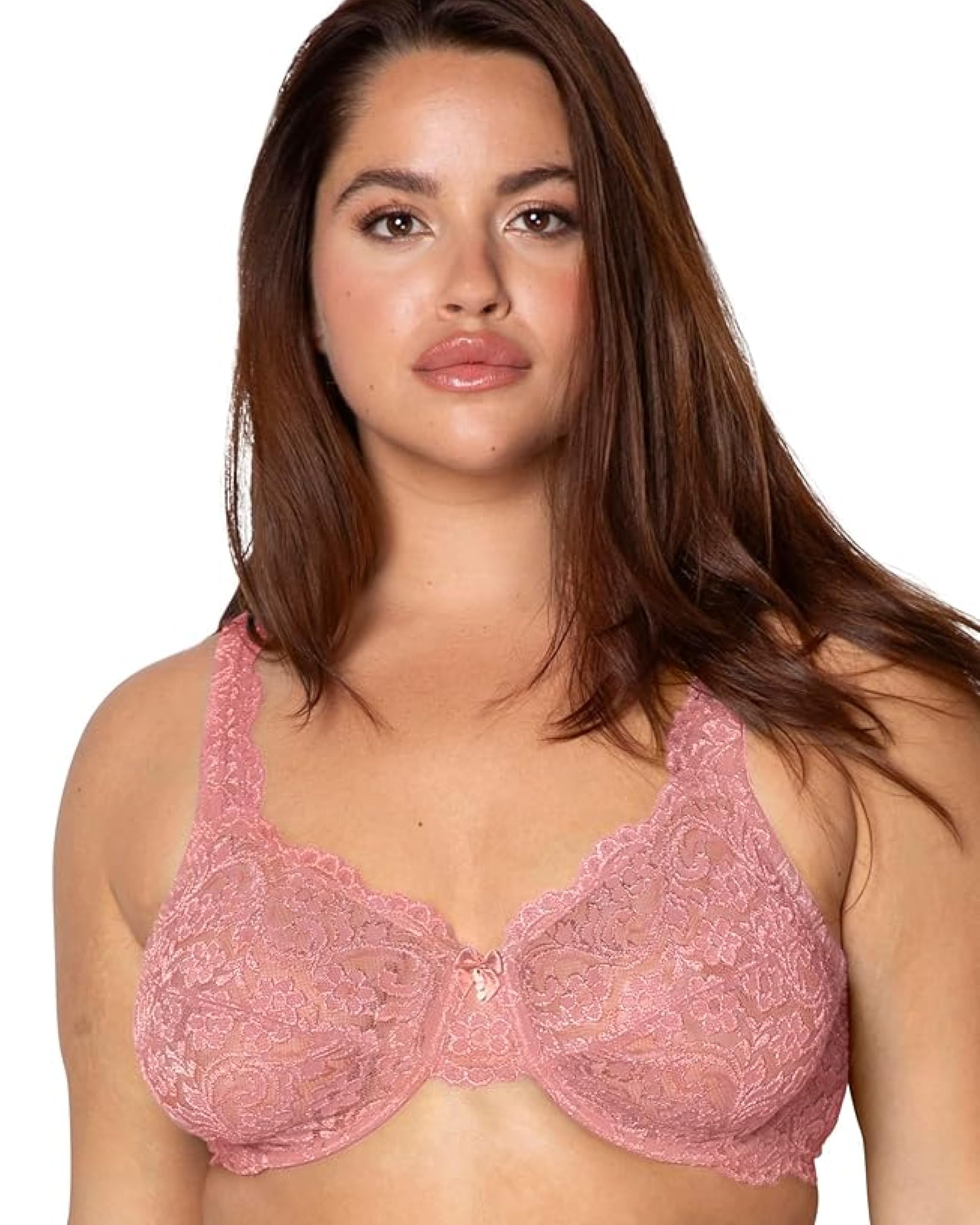 Smart & Sexy Women's Lace Unlined Underwire Bra, Foxglove, 34E