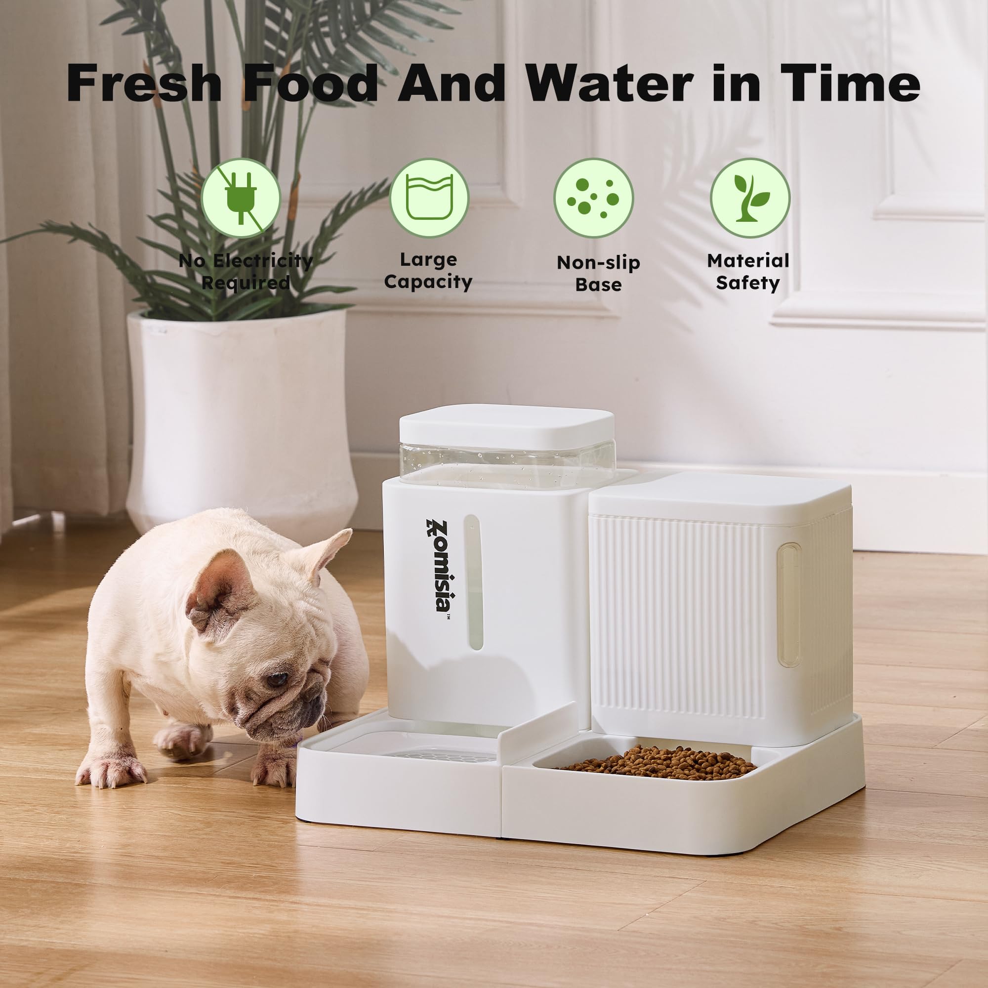 Amazon.com : ZOMISIA Gravity Dog Food and Water Dispenser, 2 in 1