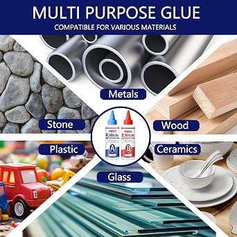 5 Minute Epoxy Glue Kit, 250ml Clear Epoxy Adhesive Sturdy, Waterproof, Heat-Resistant, Fast Curing, 5 Min Epoxy Glue All Purpose, Metal, Plastic, Wood, Ceramics, Glass and More