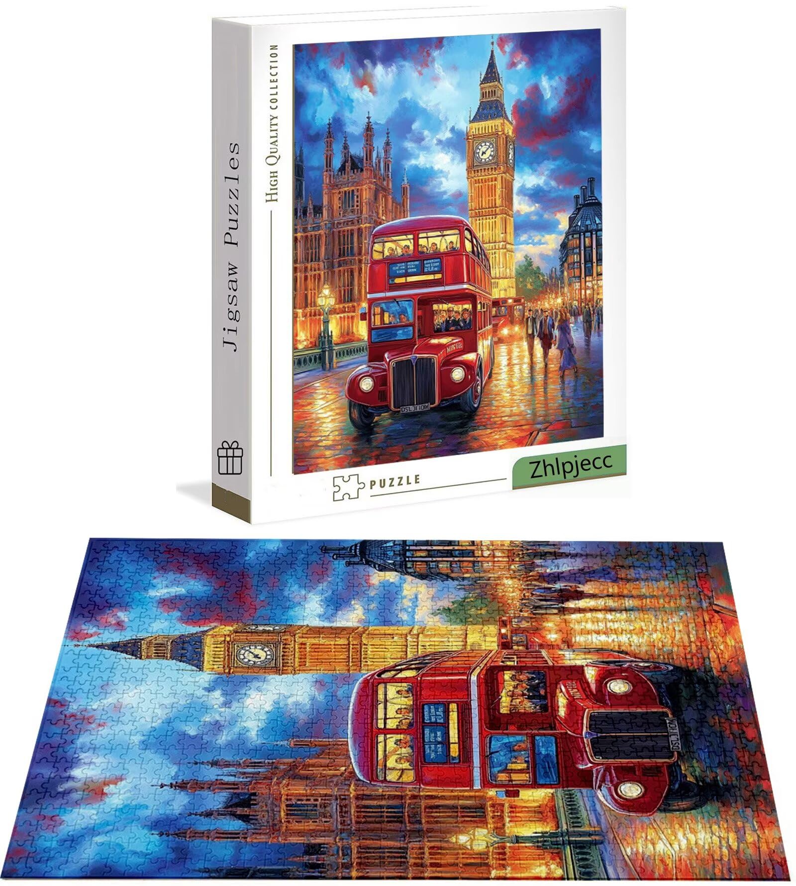 Układanka 3000 sztuk drogi, puzzle autobusowe 3000 sztuk dla dorosłych i nastolatków, drewniane puzzle z wykwintnym opakowaniem, rodzinne gry edukacyjne, prezenty świąteczne do domu H-6941