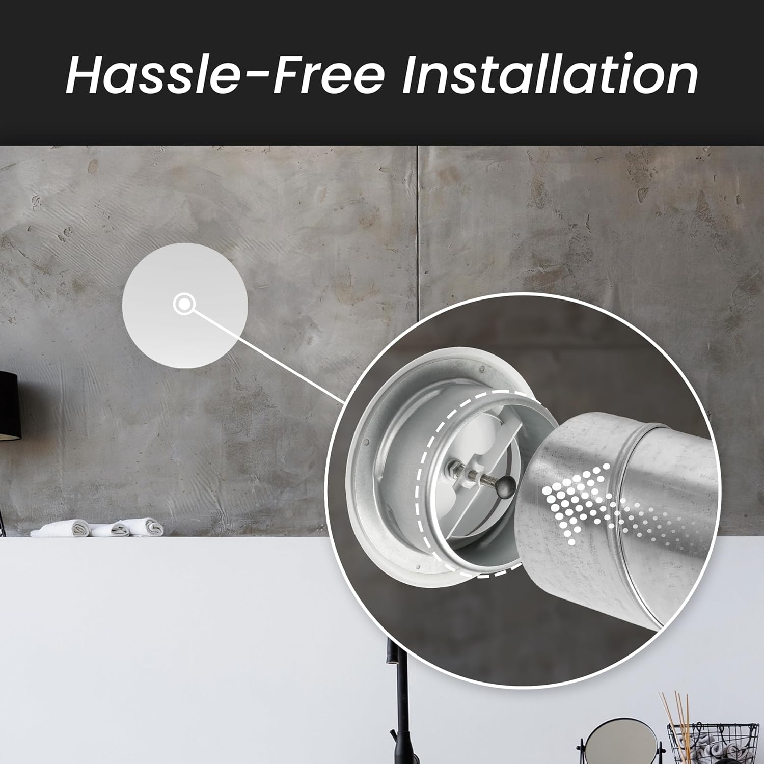 Repa Market ø8" Inch White Steel Universal Diffuser - Adjustable Valve - Air Intake, Supply, Exhaust Duct Ventilation - Round Seamless Metal Soffit Vent Cover - Home Office Wall Ceiling