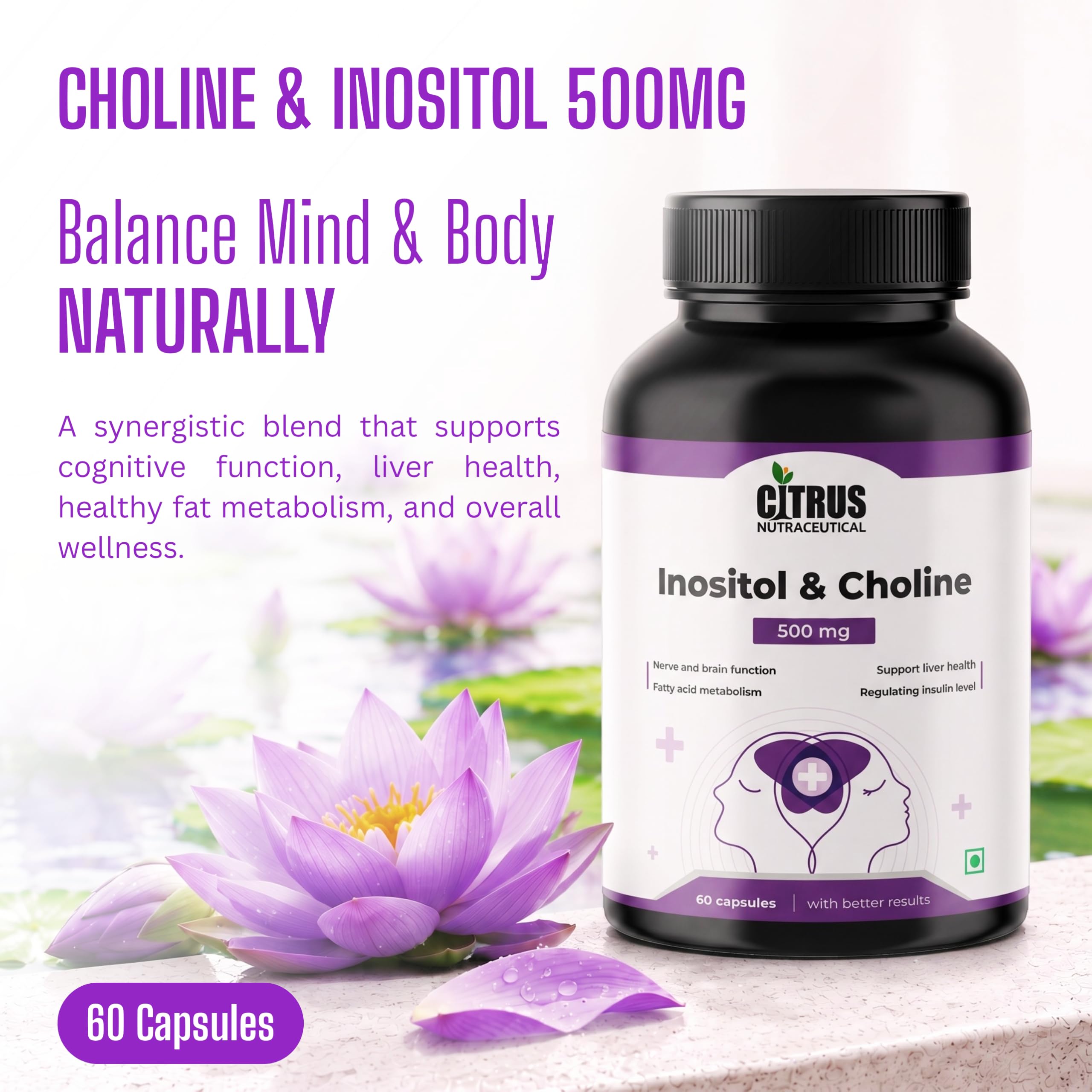 CITRUS NUTRACEUTICALS Choline & Inositol 500mg Capsules 2