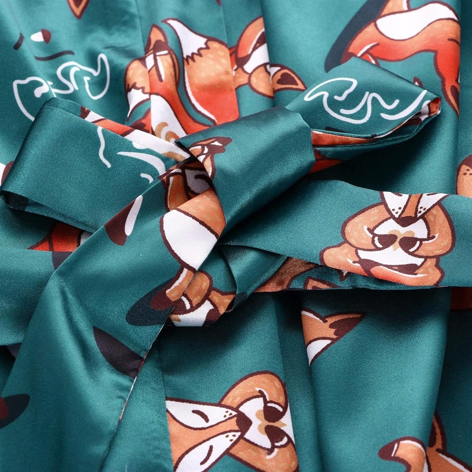 Albornoz Para Viajes Piscina Pijamas De Satén Para Mujer, Camisón Cómodo Con Estampado Floral, Batas Lencería, Albornoz Abierto Frontal Ropa De Dormir