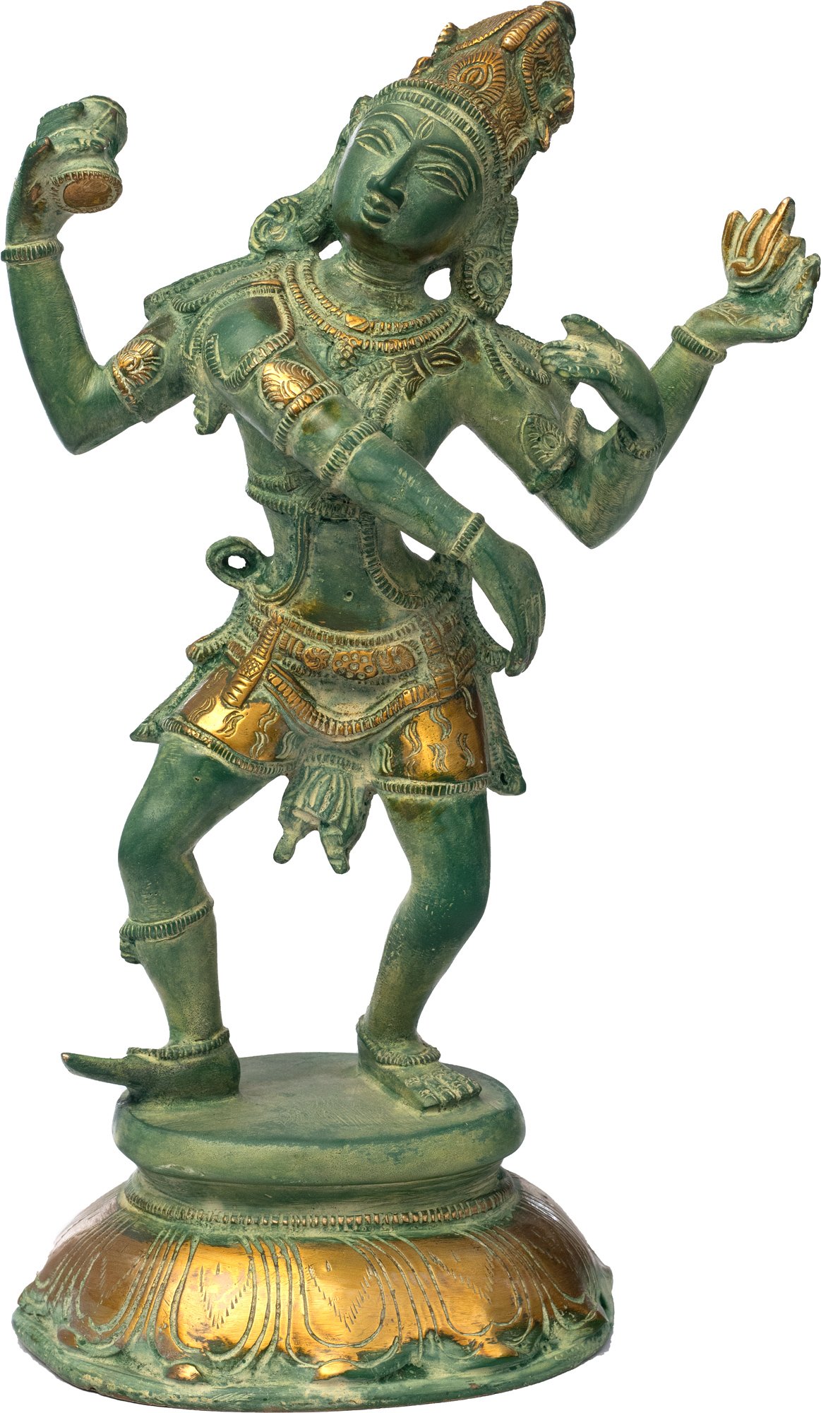 Shiva dansant statue lourde en bronze vert pour remplacer les décorations sans âme