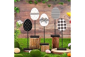 Easter Standing Table Decor Wooden Bunny Egg Rabbit Tabletop Decoration Easter Tall...