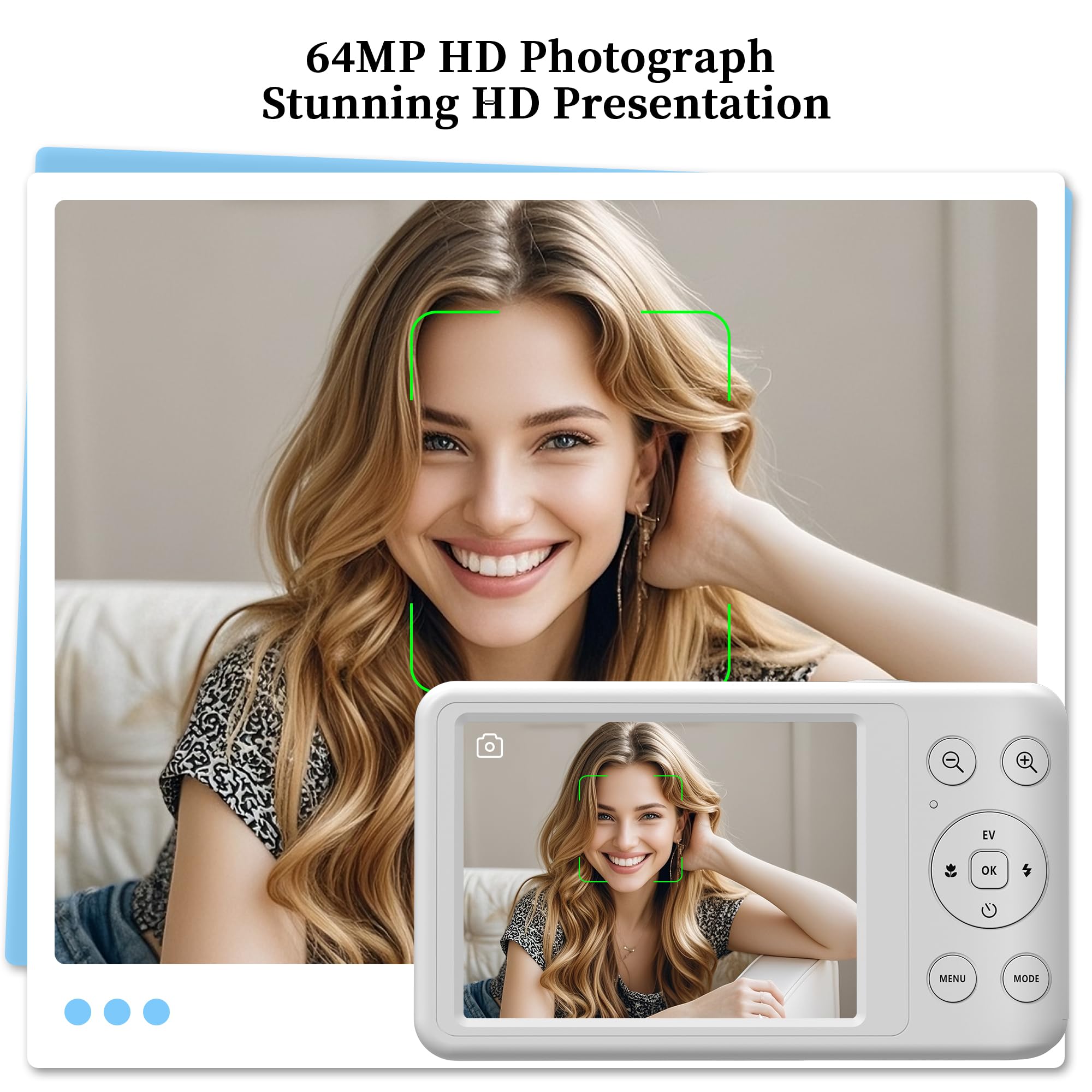 Fotocamera digitale 4K 64MP: fotocamera compatta portatile con zoom ottico 12x, autofocus e anti-shake tascabile, per viaggi, adolescenti, studenti, adulti, scheda da 64 GB inclusa