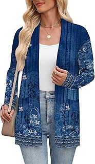 Women's Lightweight Cardigan Sweaters Open Front Long Sleeve Casual Loos...