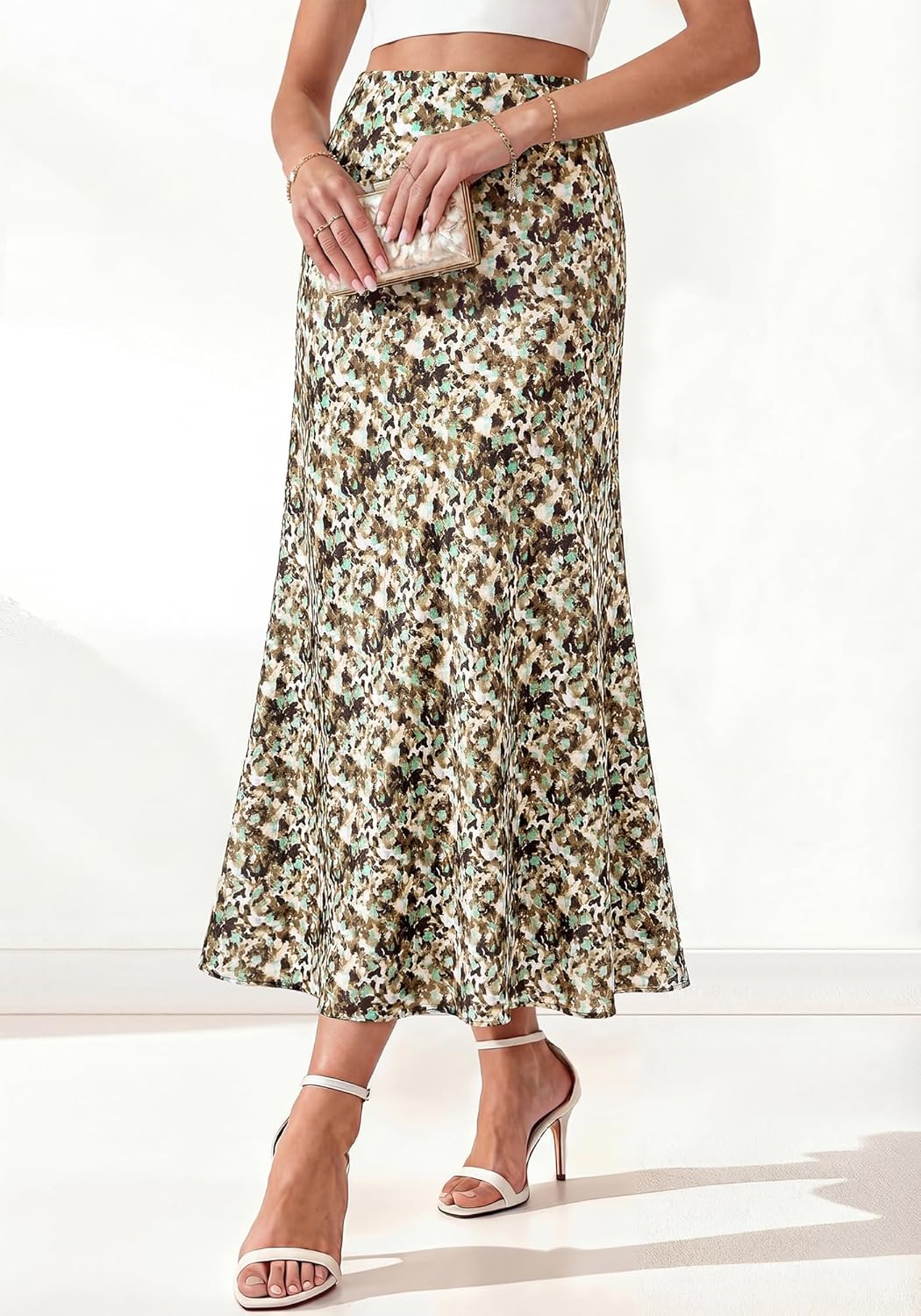 BTFBM Maxi Skirts for Women 2026 Summer Spring Lightweight A Line High Waisted Wedding Guest Party Silk Long Midi Skirt - Image 4