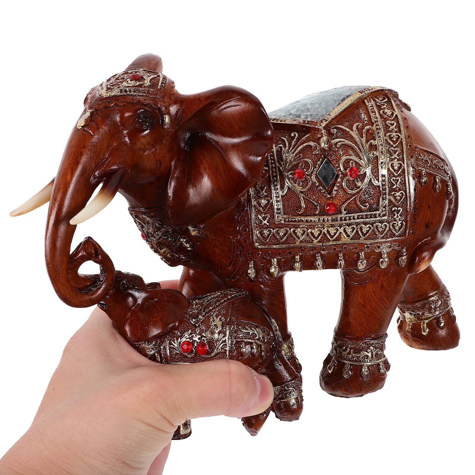 Estatua de Elefante de Resina para Escritorio, Decoración Artesanal