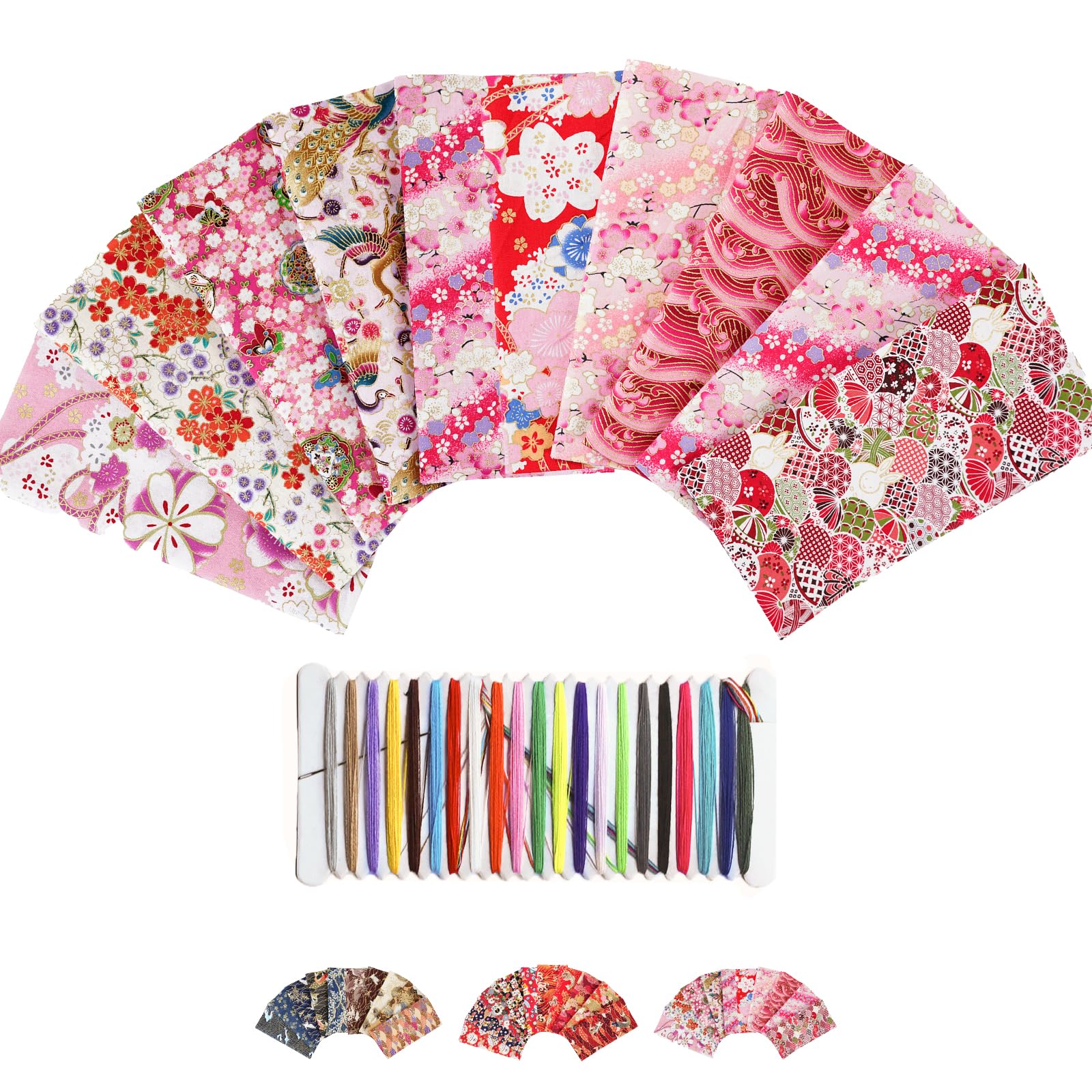 JnTech Japanese Pattern, Patchwork, Cloth Set, Japanese Pattern, Floral Pattern, Metal, Cotton, Japanese Cloths, Cut Cloth, Fashionable, Handicraft, DIY, Patchwork, Handmade, Small Japanese Floral : H