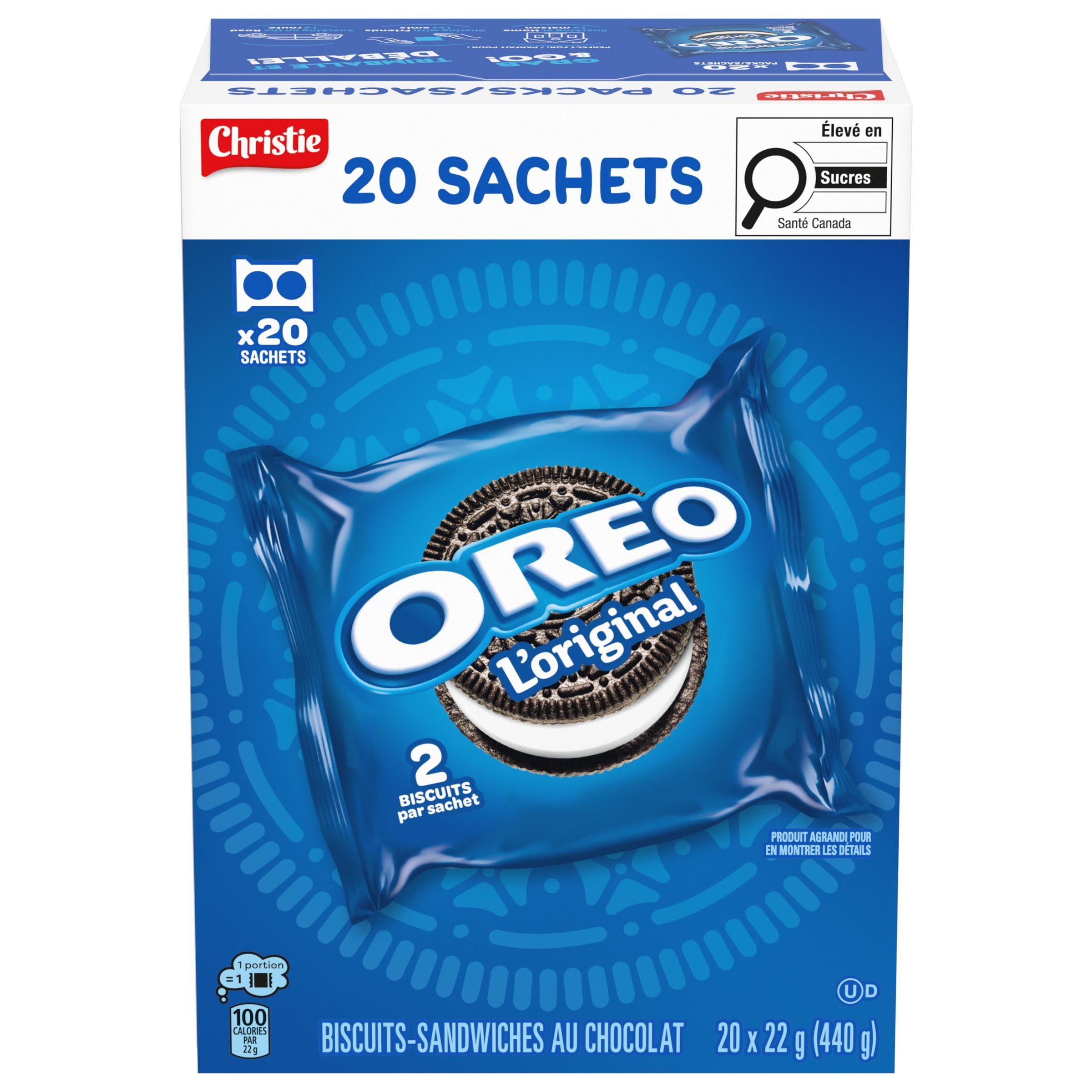 OREO Chocolate Sandwich Cookies, 20 Original Snack Packs