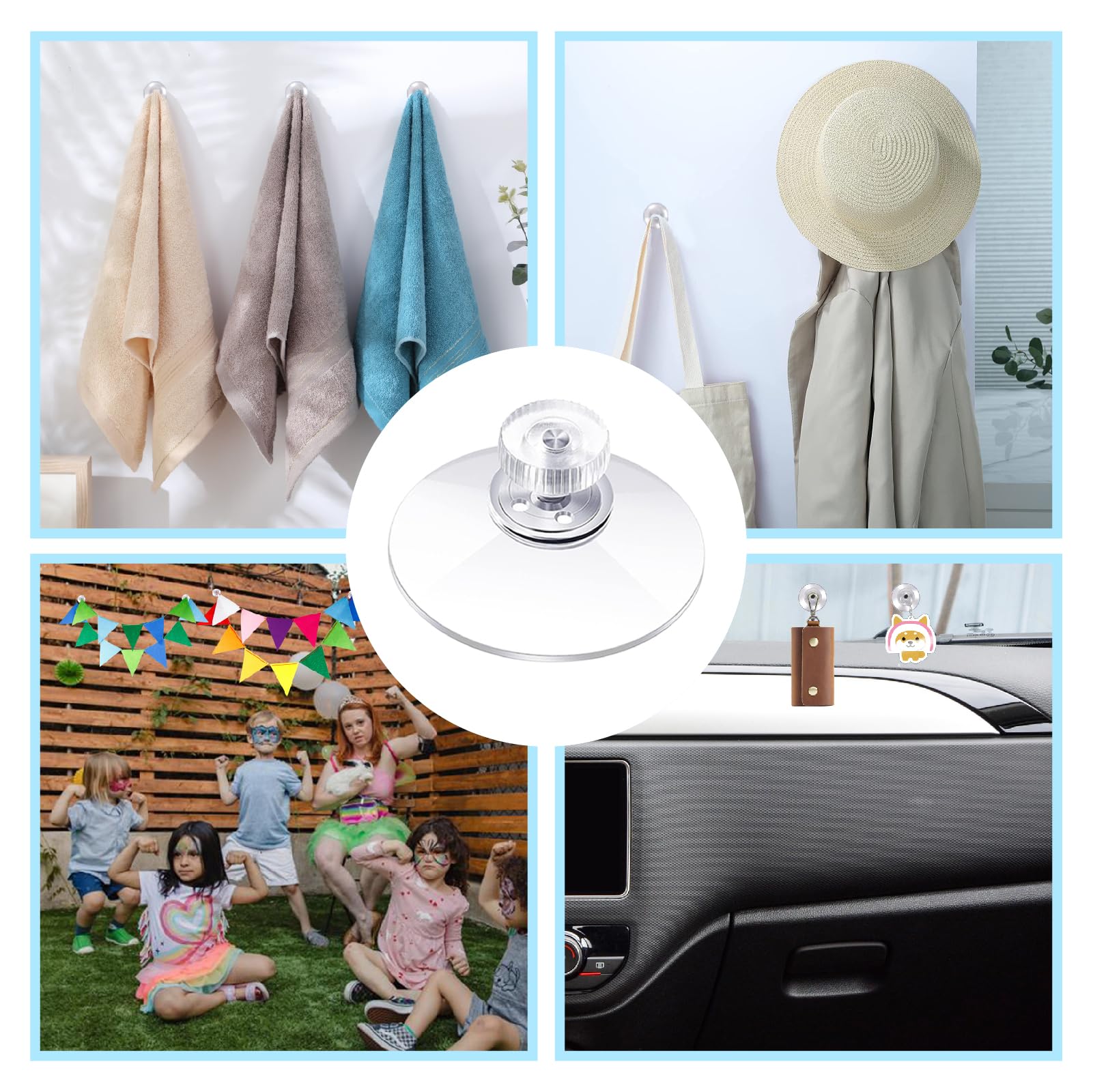 15 Ventouses PVC 40 Mm - Forte Adhérence Pour Surfaces Lisses : Carrelage, Miroir, Verre - Avec écrou Moleté