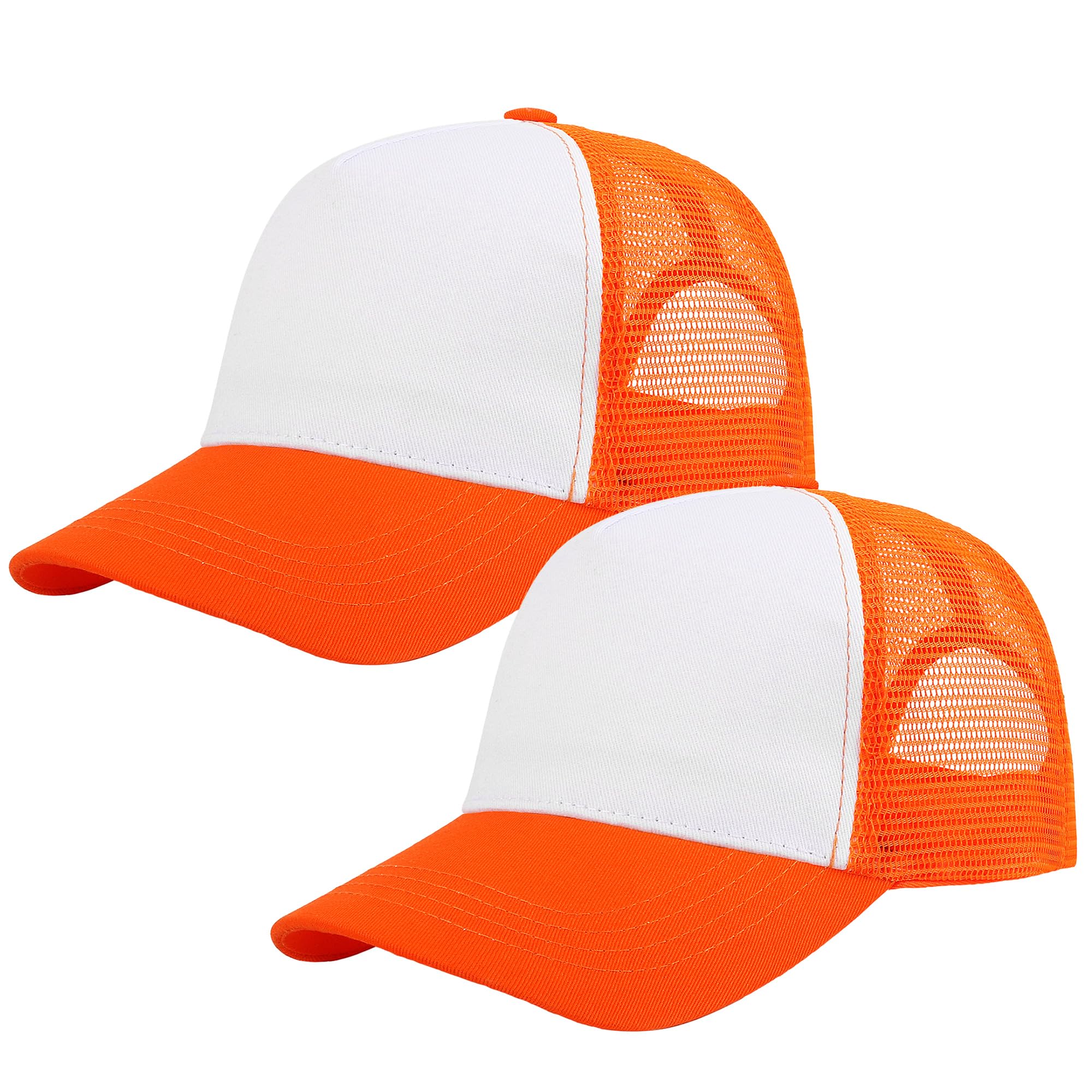 Falari 5-Panel Mesh Baseball Cap, Trucker Hat, Structured Plain Design, Cotton, Adjustable Size