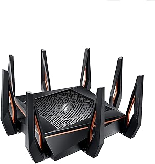 ASUS ROG Rapture GT-AX11000 AX11000 Tri-Band 10 Gigabit WiFi Router, Aiprotection Lifetime Security by Trend Micro, Aimesh Compatible for Mesh WiFi System, Next-Gen WiFi 6, Wireless 802.11Ax, 4X Giga