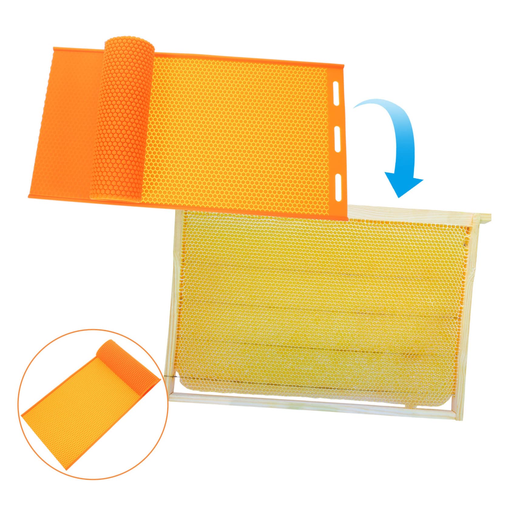 Stampo in Fogli di Cera D'api a Nido D'ape Fai da Te per Apicoltura, Accessorio in Silicone Leggero e Portatile, Facile da Sformare, per Utensili per Arnie e Lavori Manuali