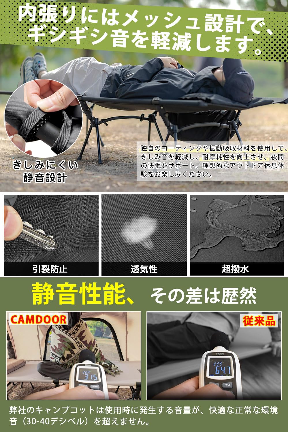 CAMDOOR 2Way コット 高密度1000Dオックスフォード&枕カバー付き Amazon.co.jp: CAMDOOR コット キャンプ 2way【高密度1000D