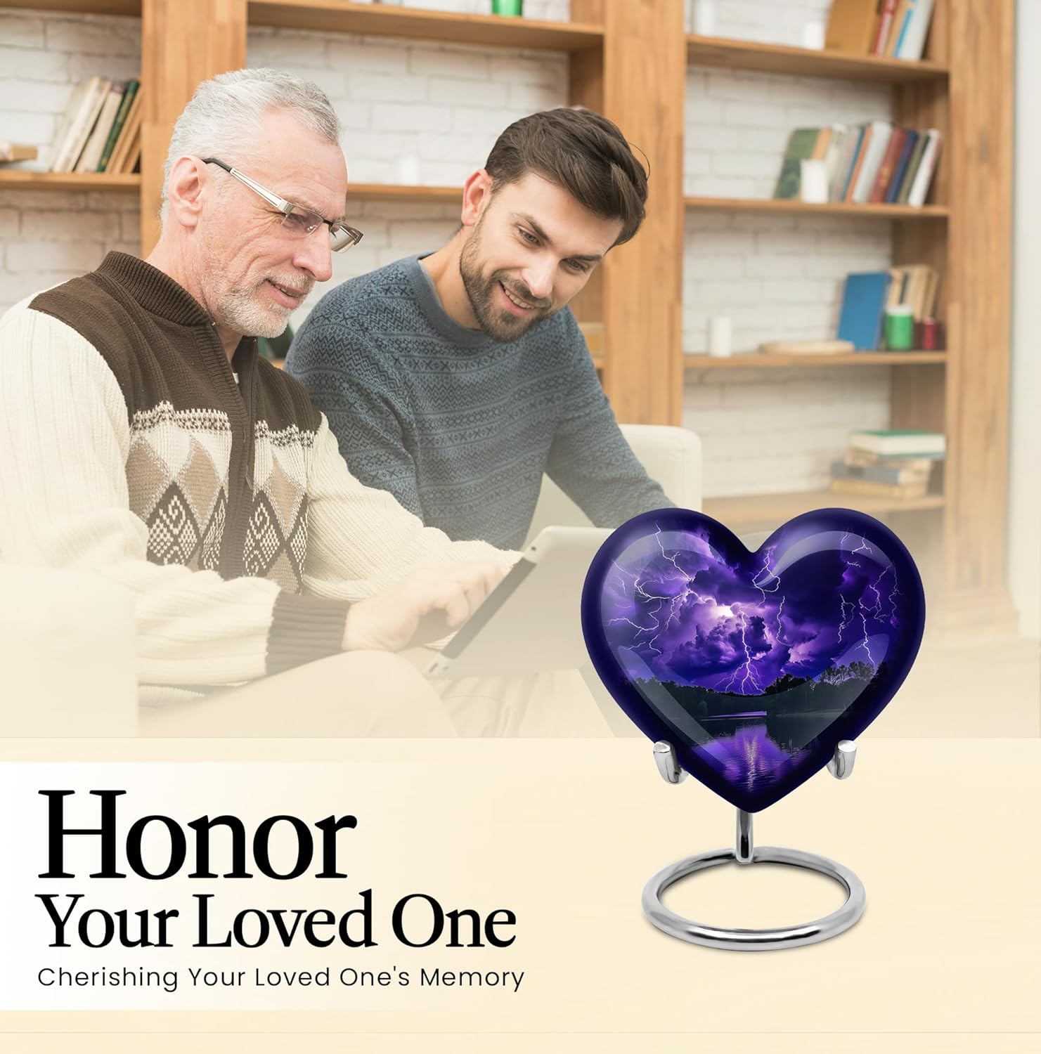 Heart Keepsake Urns for Human Ashes, Cremation Heart Urn, Memorial Gift for Father & Mother, Burial & Funeral Ash Container, Small, 3 Inch