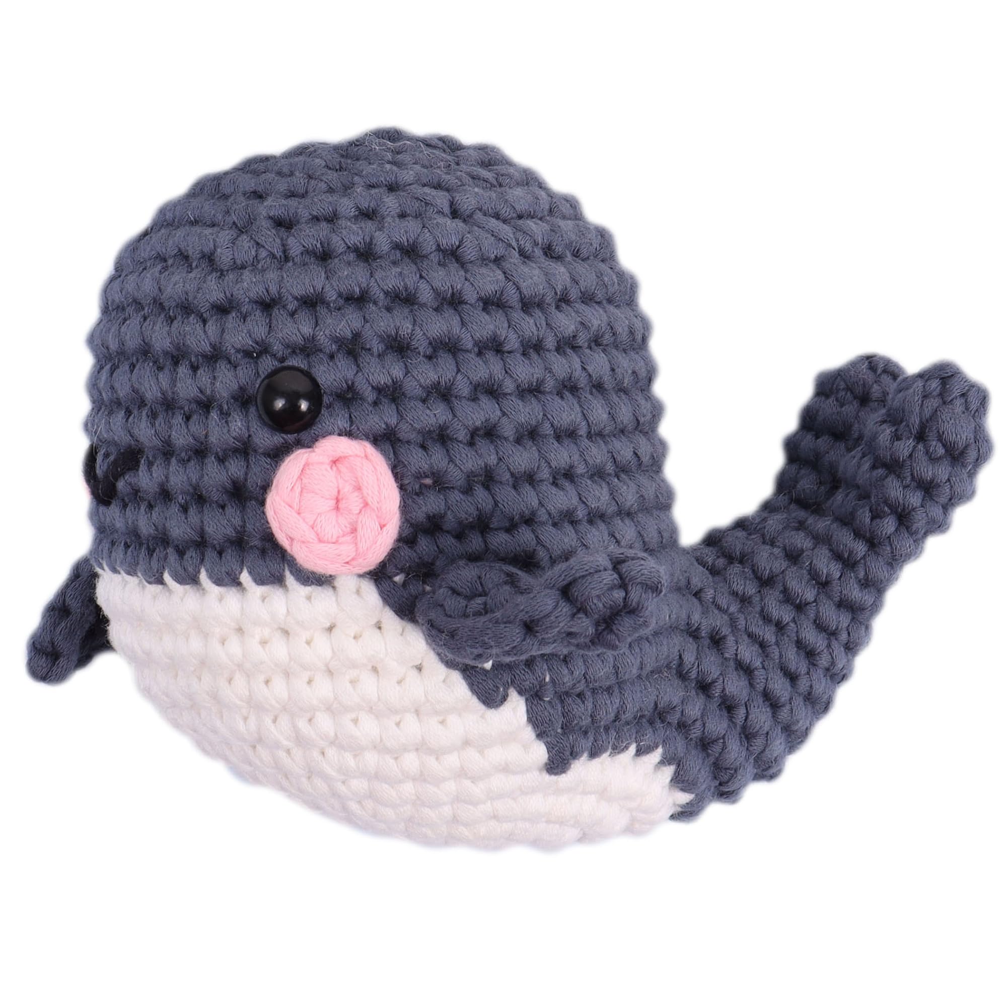 Trimits Amigurumi Crochet Whale Kit for Beginners - with Yarn, Crochet Hook, Stitch Markers, Needle, Eyes, Filling, Magic Ring, Test Swatch and Instructions - Ideal Starter kit for amigurumi Crochet.