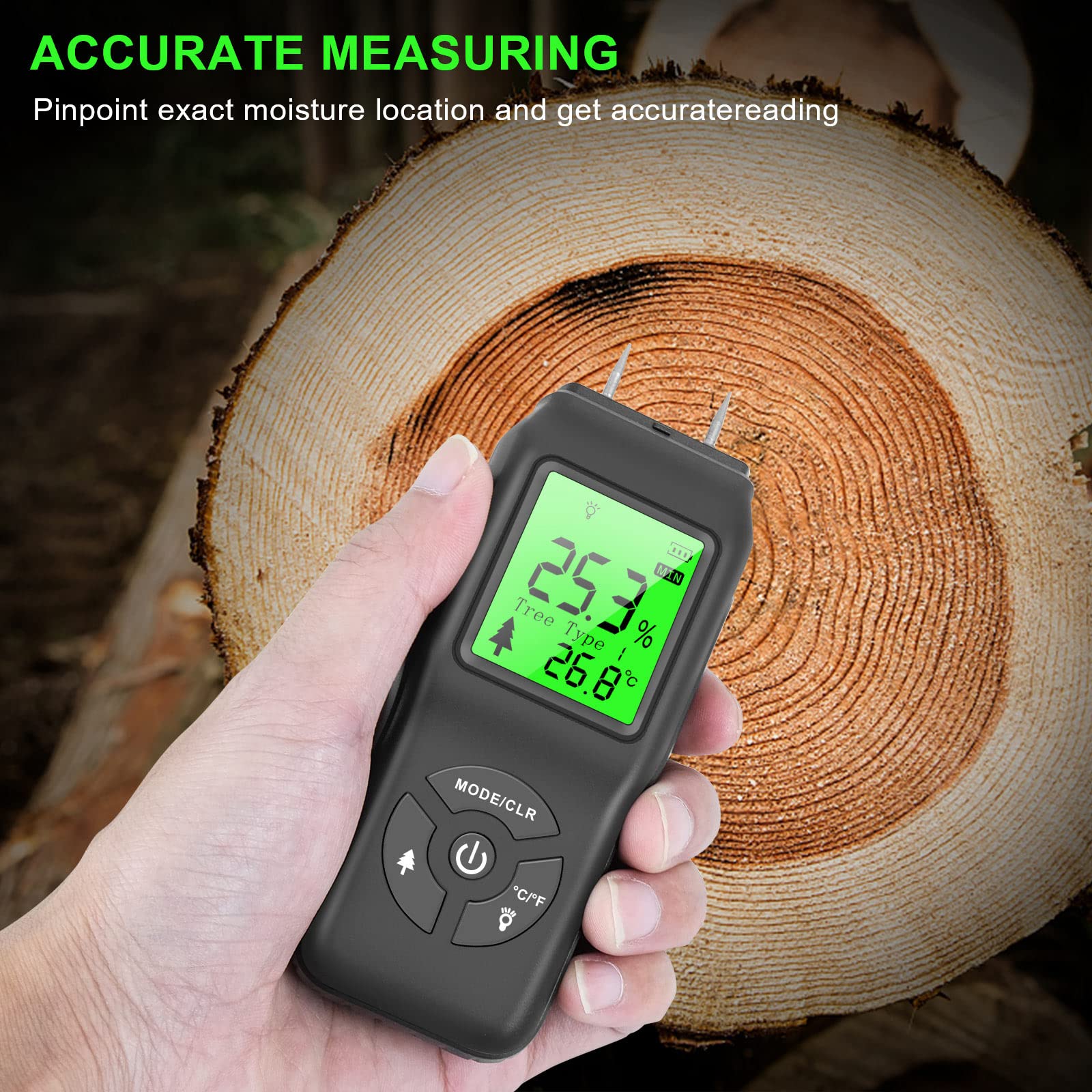 Wood Meter For Wood Wall Dampness Inspection Accurate Woodworking Gauge Digital Water Leak Tester