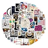 Love Guitar Stickers Fender Electric Guitar Stickers 50 Pcs Water Bottle Waterproof Cool Aesthetic Vinyl Laptop Luggage Skateboard Computer Stickers for Teens Boys Adult(Guitar)