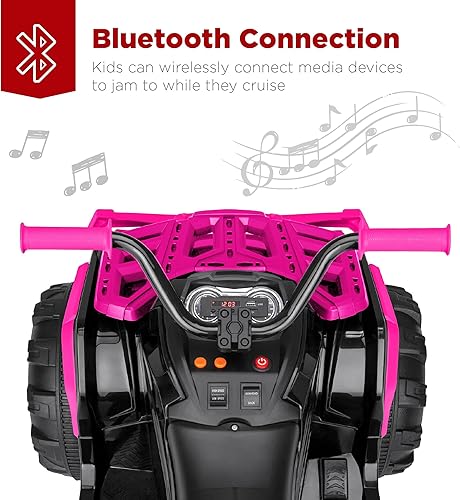 Miniatura 3 de Best Choice Products ATV eléctrico de 12 V para niños, juguete de 4 ruedas con audio Bluetooth, velocidad máxima de 3.7 mph, neumáticos con pisadas,