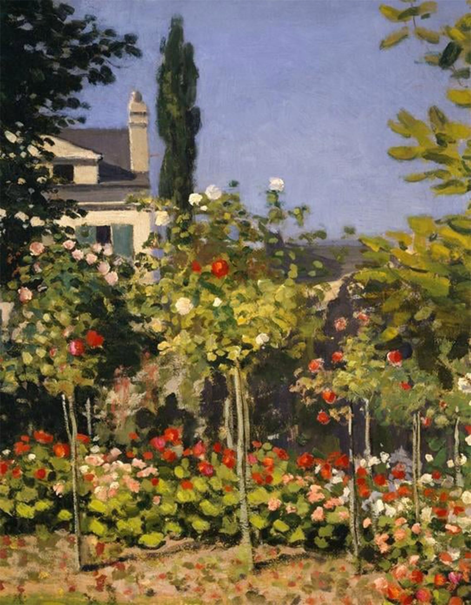 SERENDIPITP Abstract Painting Mural Print Picture Wall Decor Painting Jardin En Fleurs by Claude Monet Vintage Wall Artwork for Home Decor 60x90cm
