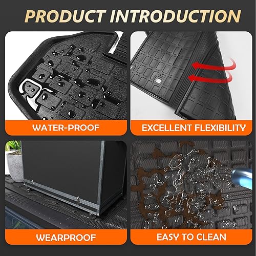 Miniatura 3 de Xipoo Revestimiento de carga compatible con Toyota Highlander 2014-2019 con alfombrilla de respaldo de repuesto para accesorios Highlander 2014-2019