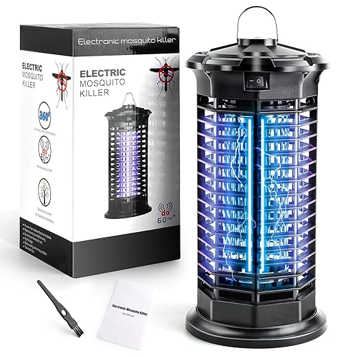 Electric Bug Zapper Indoor＆Outdoor, 1000V High-Efficiency Mosquito Killer with Replaceable Purple UVA Bulbs, Fly Zapper Killer Detachable Collecting Tray for Home Patio Backyard